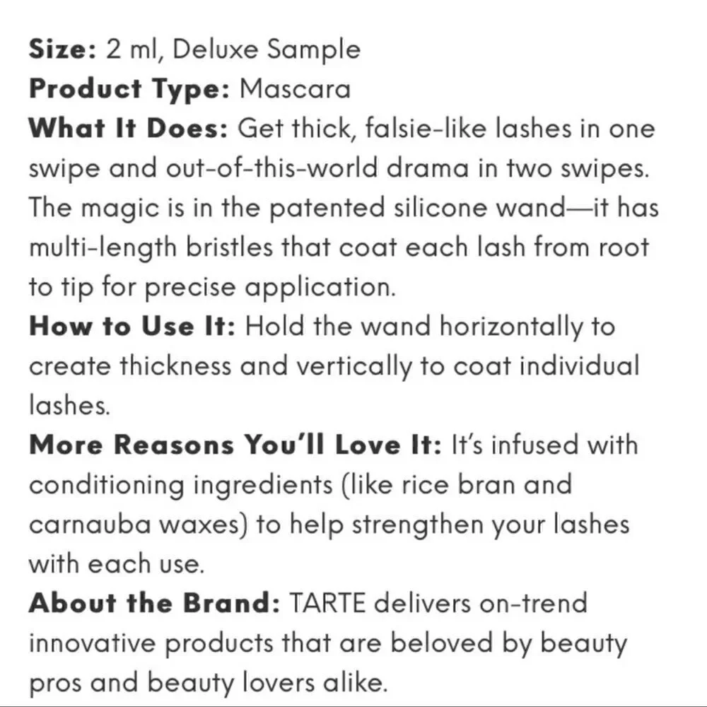 $8🌟 TARTE Lash Paint Mascara